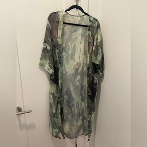 Y2K multi color swim cover up / duster